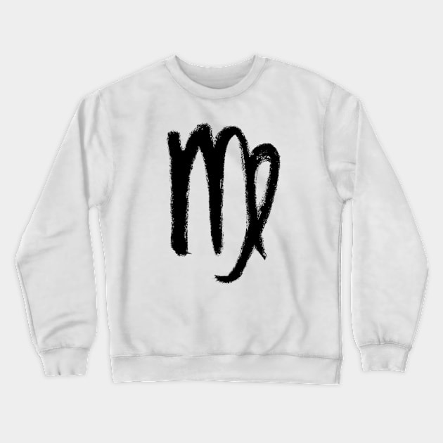 Virgo Horoscope Sign, Virgo Zodiac Sign Crewneck Sweatshirt by badlydrawnbabe